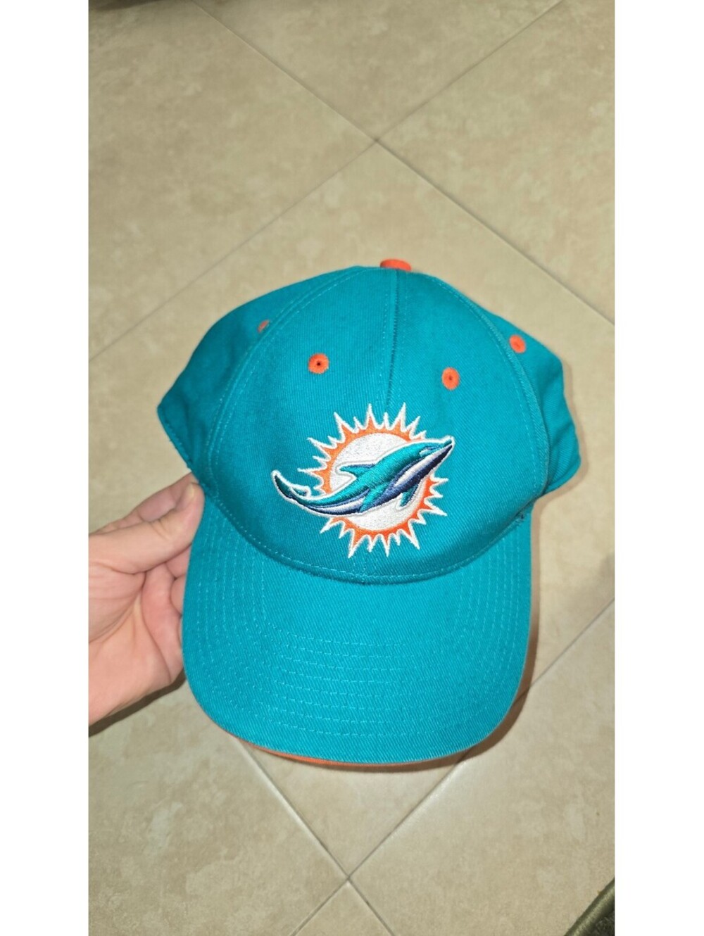 Miami Dolphins NFL Team Apparel Aqua Orange Hat Cap OS